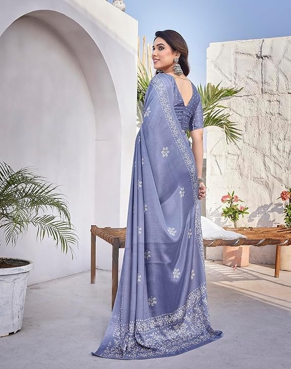 Women’s Elegant Malgudi Art Silk Saree with Blouse Material I Sarees For Woman