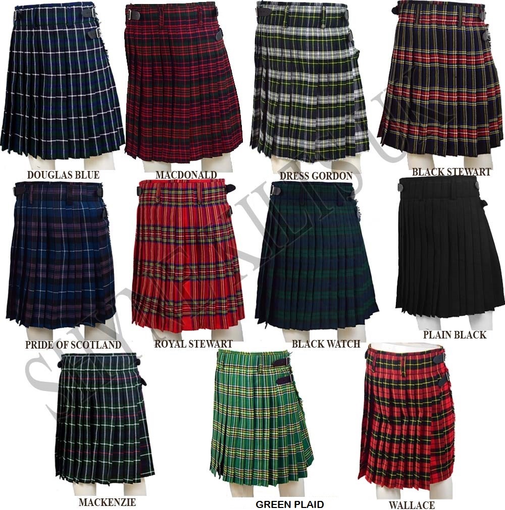 8 Yard Kilts Scottish Mens kilts 16oz, Casual Kilt, Various Sizes and Tartans