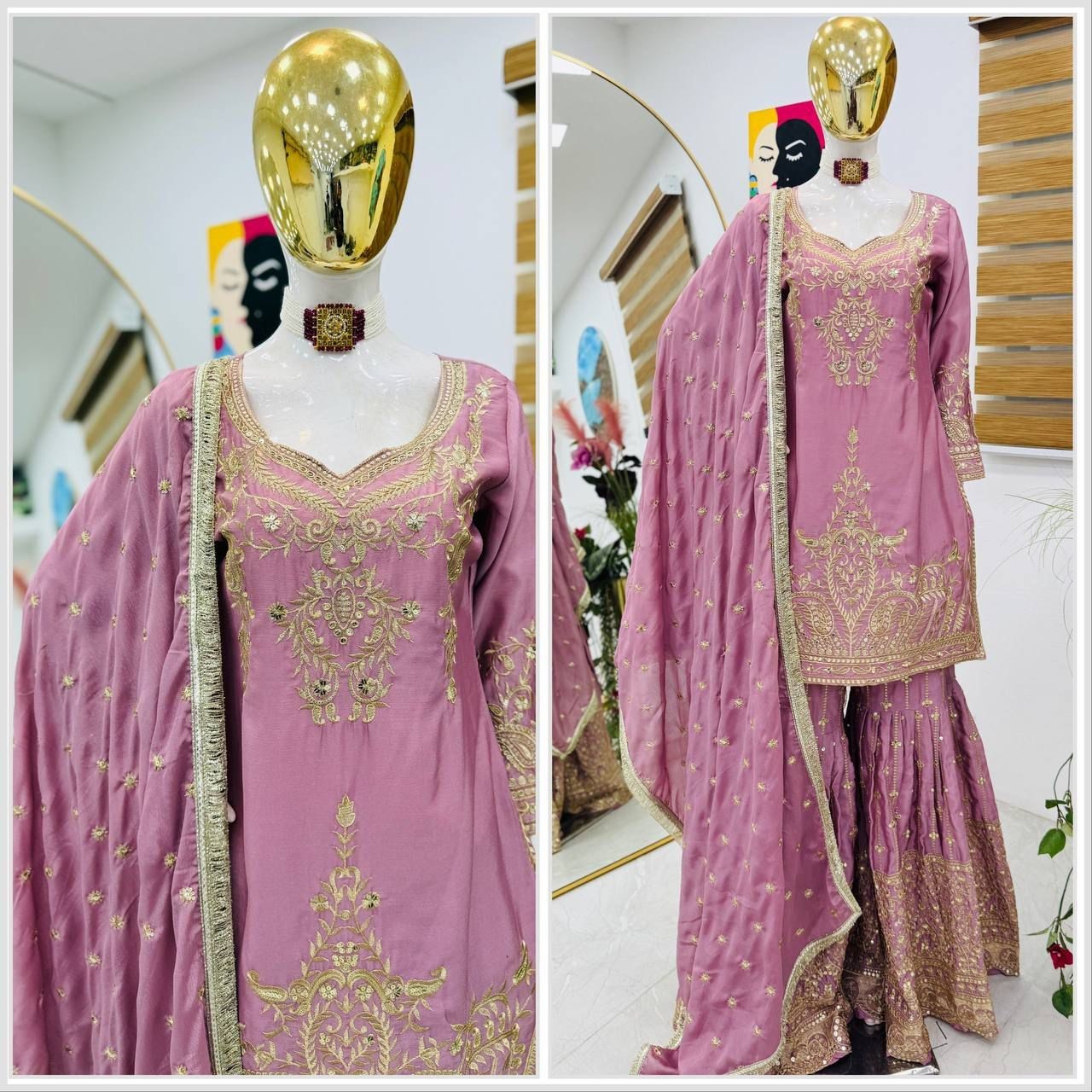 SALWAR KAMEEZ PAKISTANI INDIAN WEDDING PARTY WEAR DRESS BOLLYWOOD SUIT SHARARA