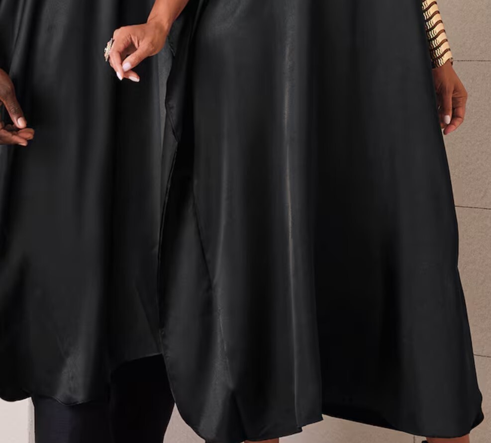 OSFM Ashro Black Zulu Long Satin Afrocentric Multi Unisex Caftan