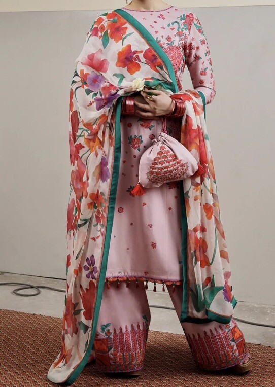 Pakistani Designer Hussain Rehar Embroidered Dress