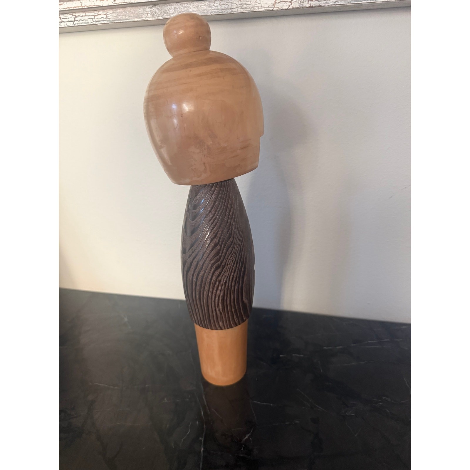 Large 16” Japanese Kokeshi Wooden Doll Cherry Blossom Hand Painted Decor