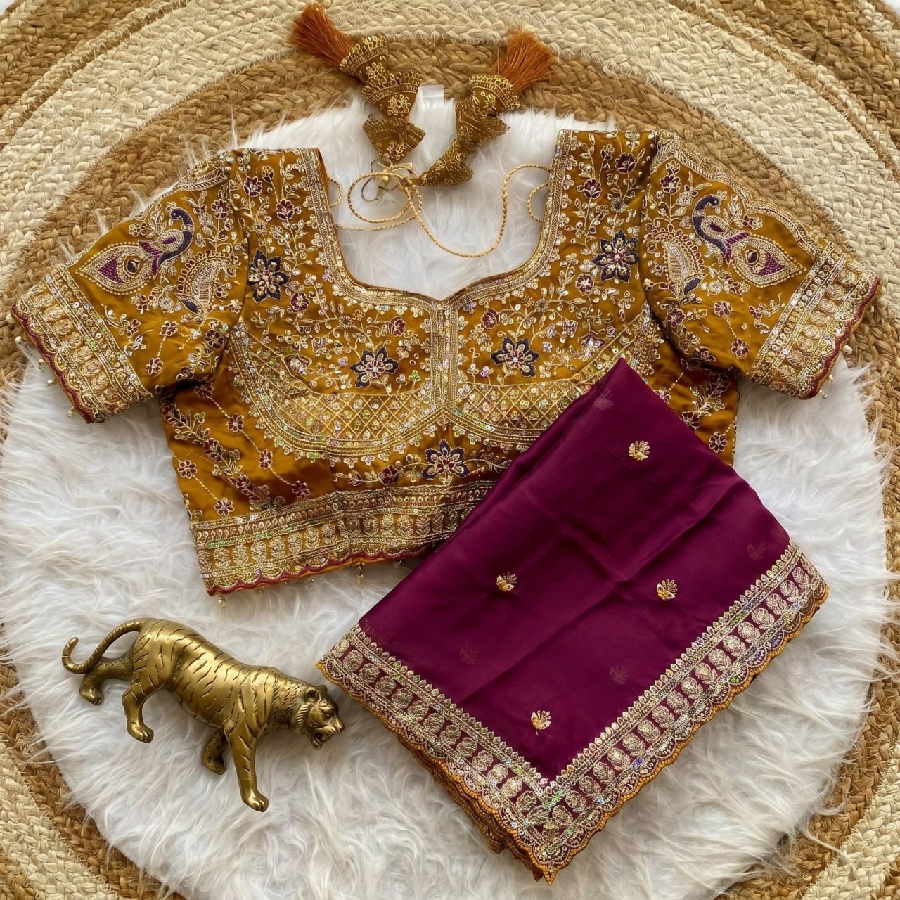 Saree Blouse Bollywood Party Wear Indian Pakistani New Sari Wedding Designer