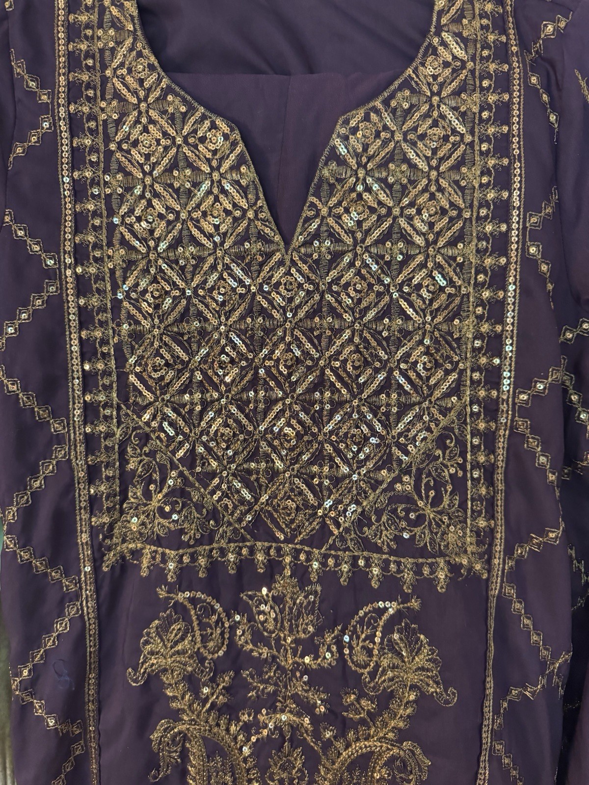 Pakistani Suit Shirt and Straight Pants 3 Piece Shirt Pants and Dupatta. Size S