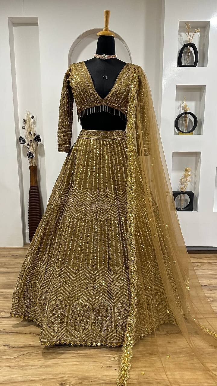 Reception Wear Kasturi Silk Georgette Lehenga Choli With Net Dupatta For Women