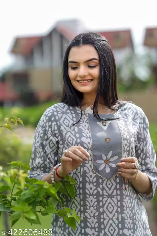 Cotton Kurtis Women’s Printed Cotton Cotton Blend A-line Kurti Set