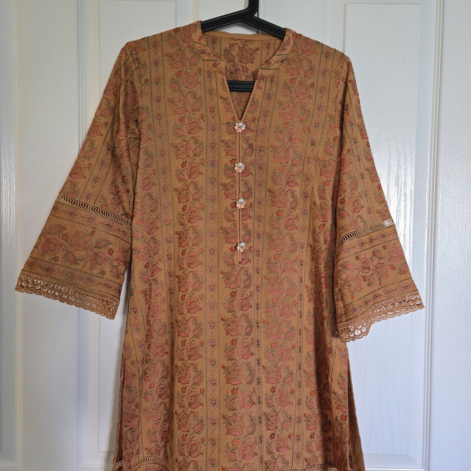 Embroidered Salwar Kameez Dupatta Long Scarf Mustard Yellow Party Wear Dress