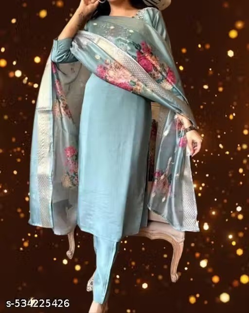 Indian Salwar Kameez Suit Readymade 3Pc Women Party Wear Dress Dupatta