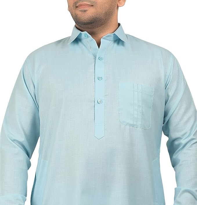 Afghani Style Men’s Pathani Suit/Cotton Blend Kurta pyjama set Free Shipping