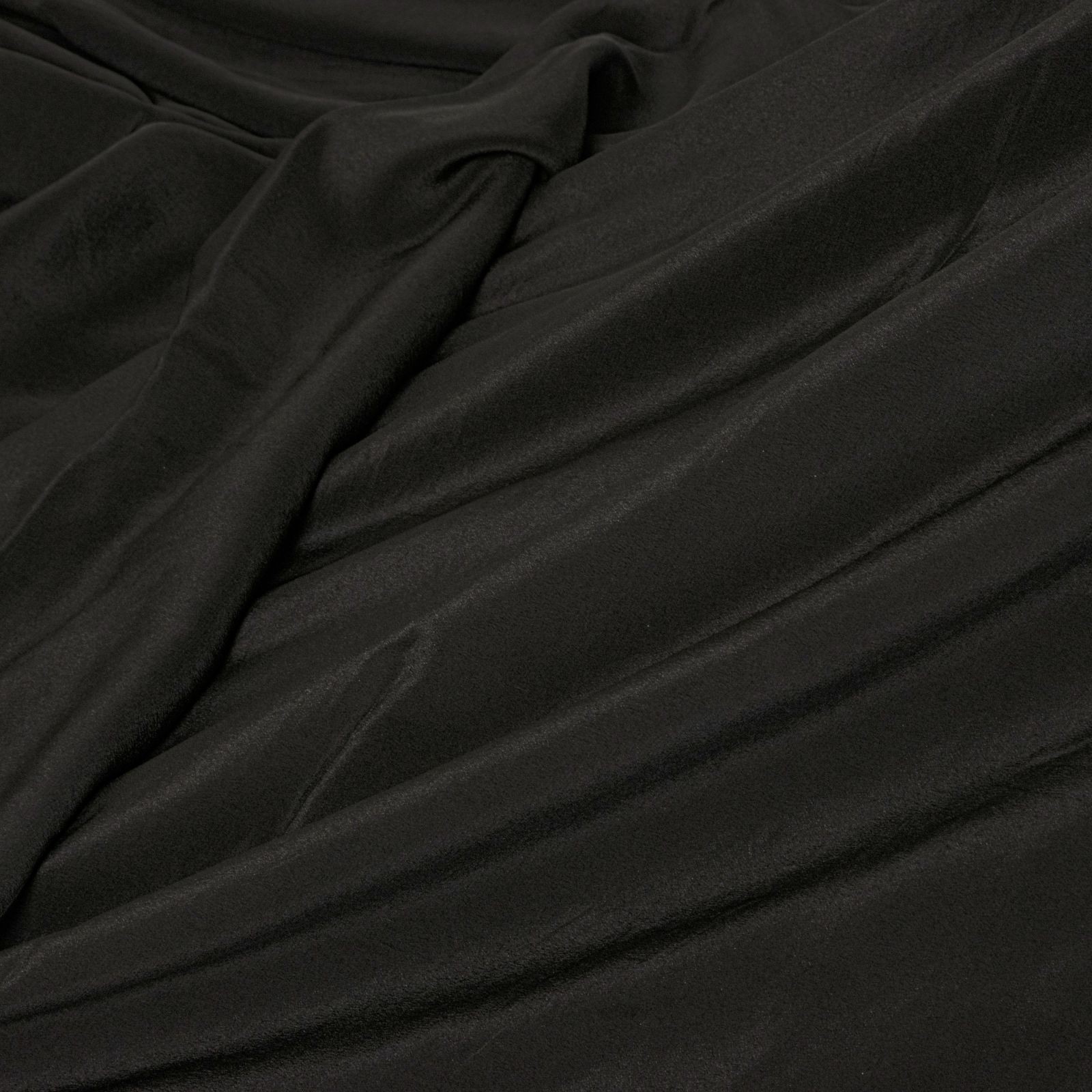 Sanskriti Vintage Saree Solid/Plain Black Pure Crepe Sari 5.5+Yard Craft Fabric