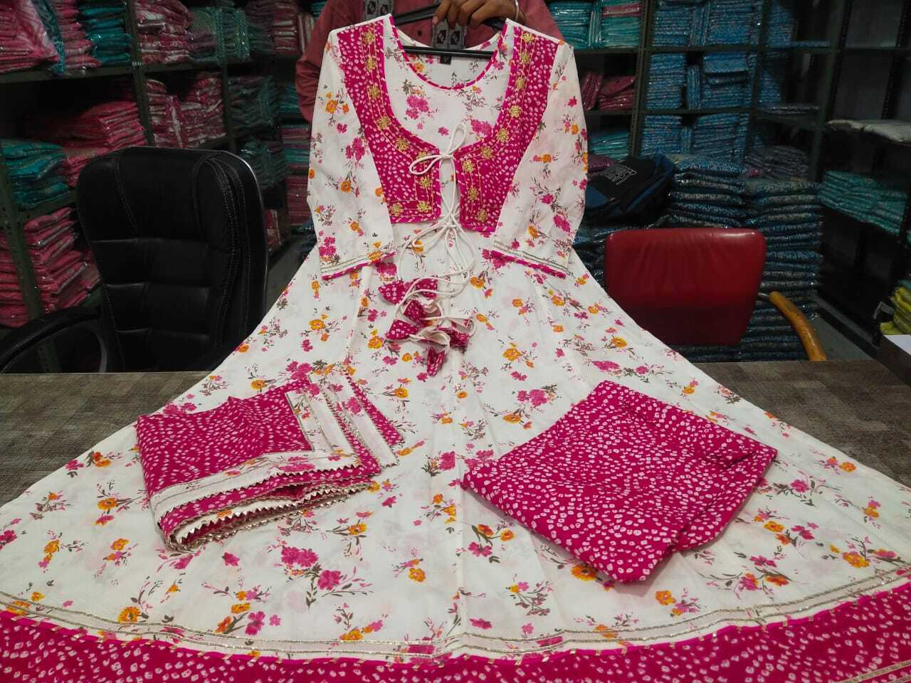 Indian Women Designer Kurta Palazzo Dupatta Set Readymade Salwar Kameez Suit Set