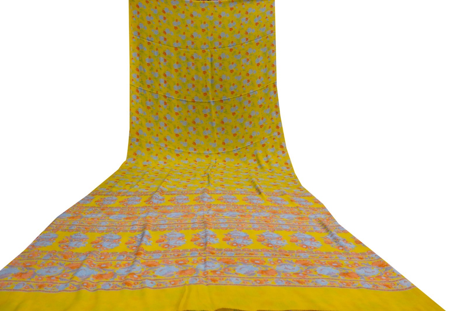 Vintage Chiffon Silk Saree, Lightweight Fabric for DIY & Sewing CS1262