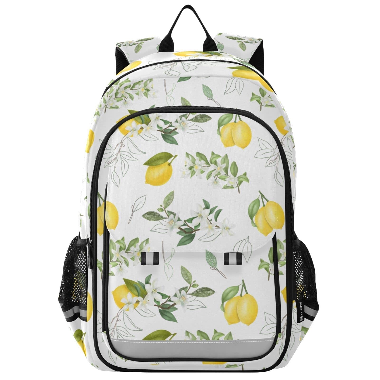 ALAZA Lemon Fruits Flowers Leaves Backpack Daypack Bookbag Multi 10