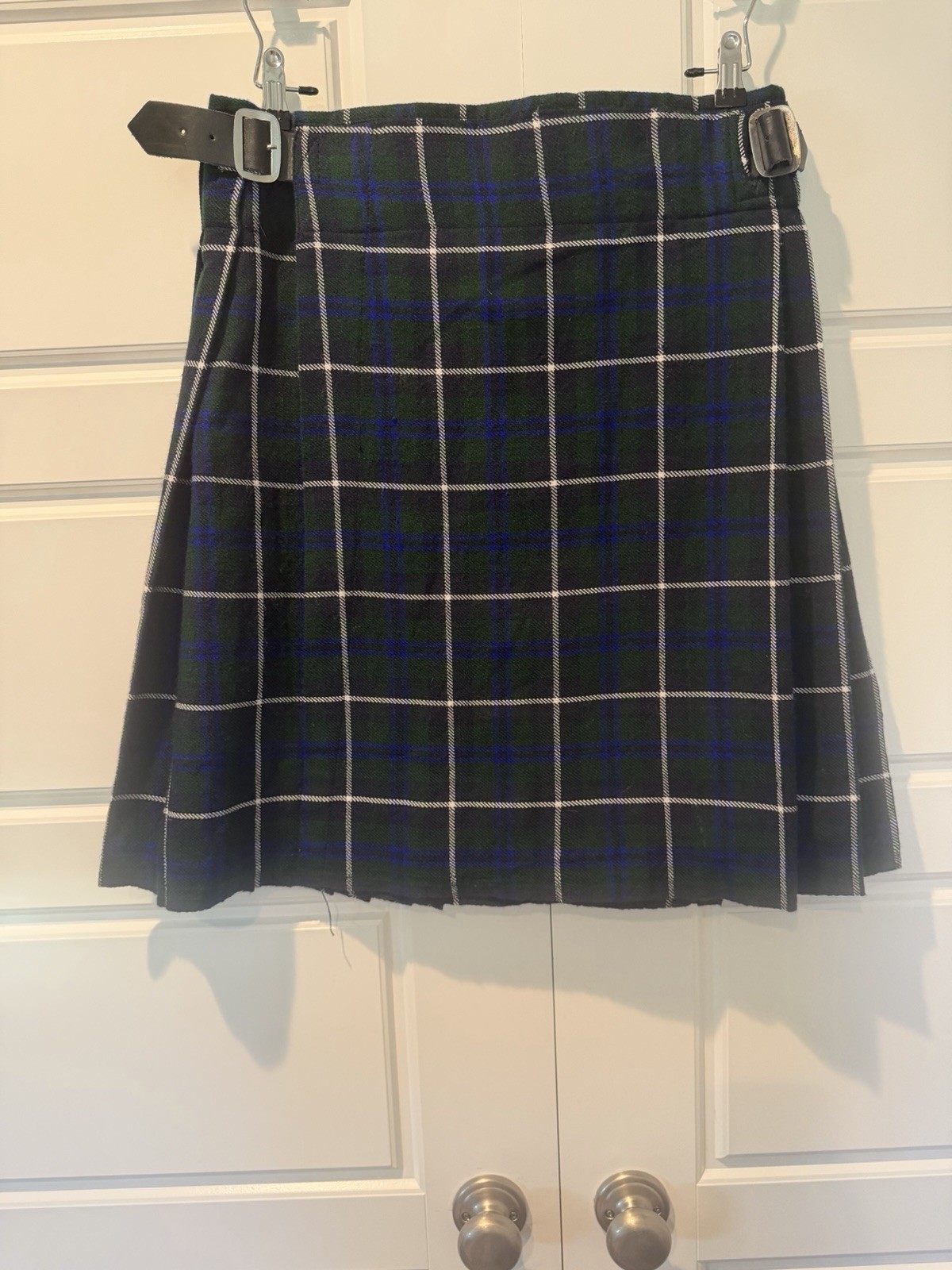 AUTHENTIC SCOTTISH MEN’S TARTAN HIGHLAND LIGHT WEIGHT VALUE Green & Blue Size 34