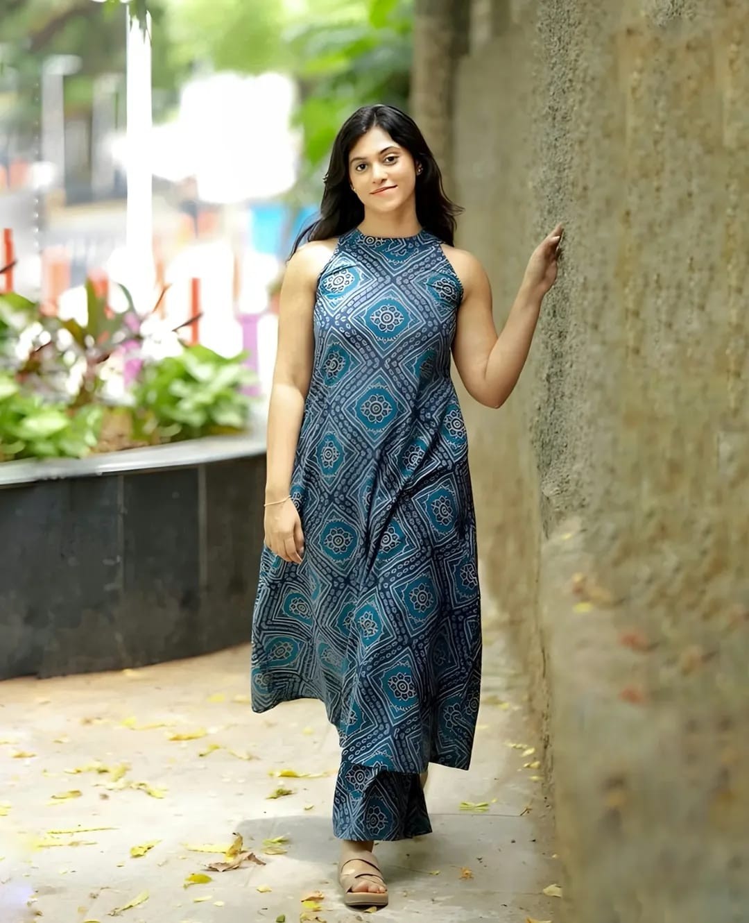 Women’s Sleeveless Kurta Palazzo Set Indian Bollywood Casual Wear Kurti Cord Set