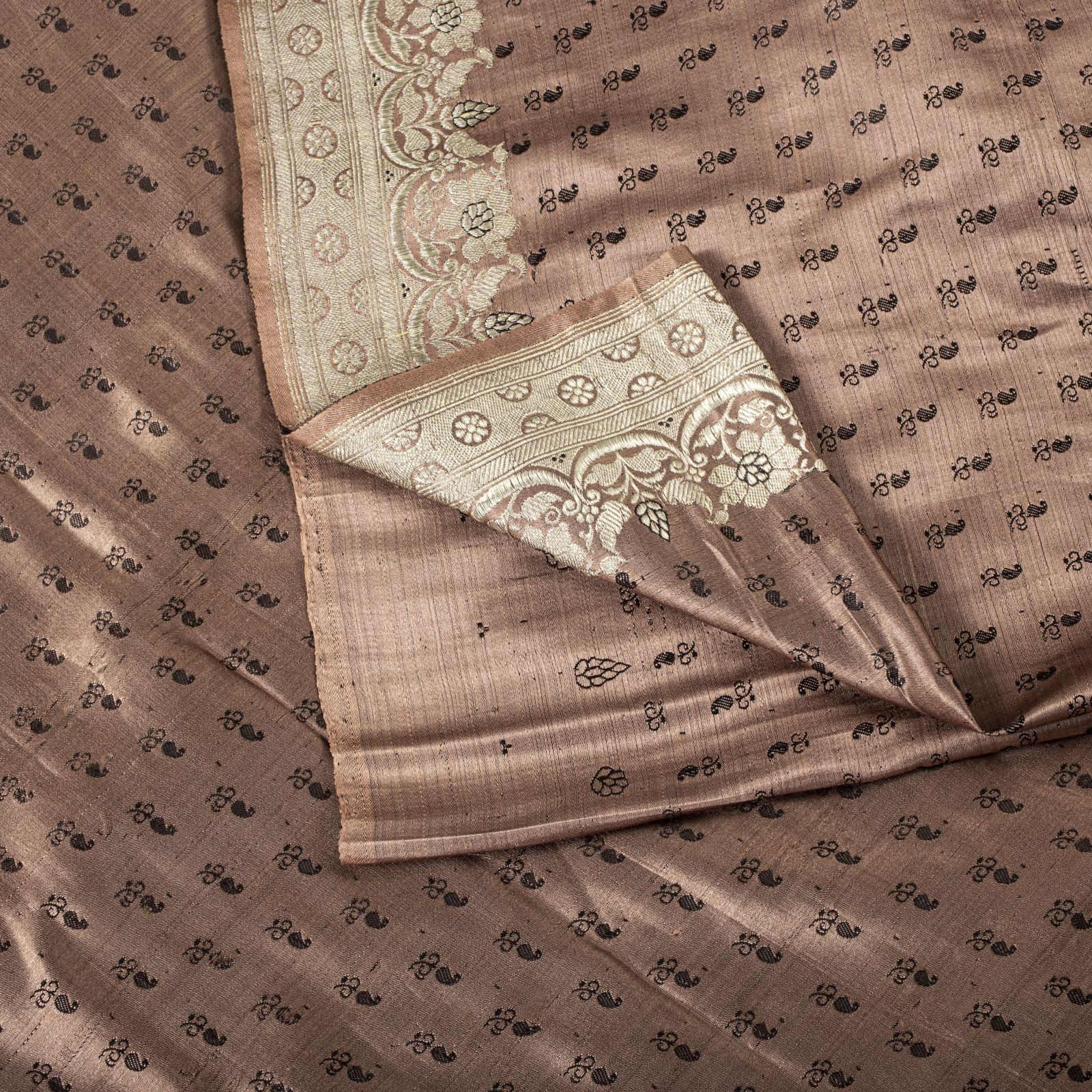 Sanskriti Vintage Saree Mauve Pure Silk Zari Hand Woven Banarasi Brocade 5Ydsari