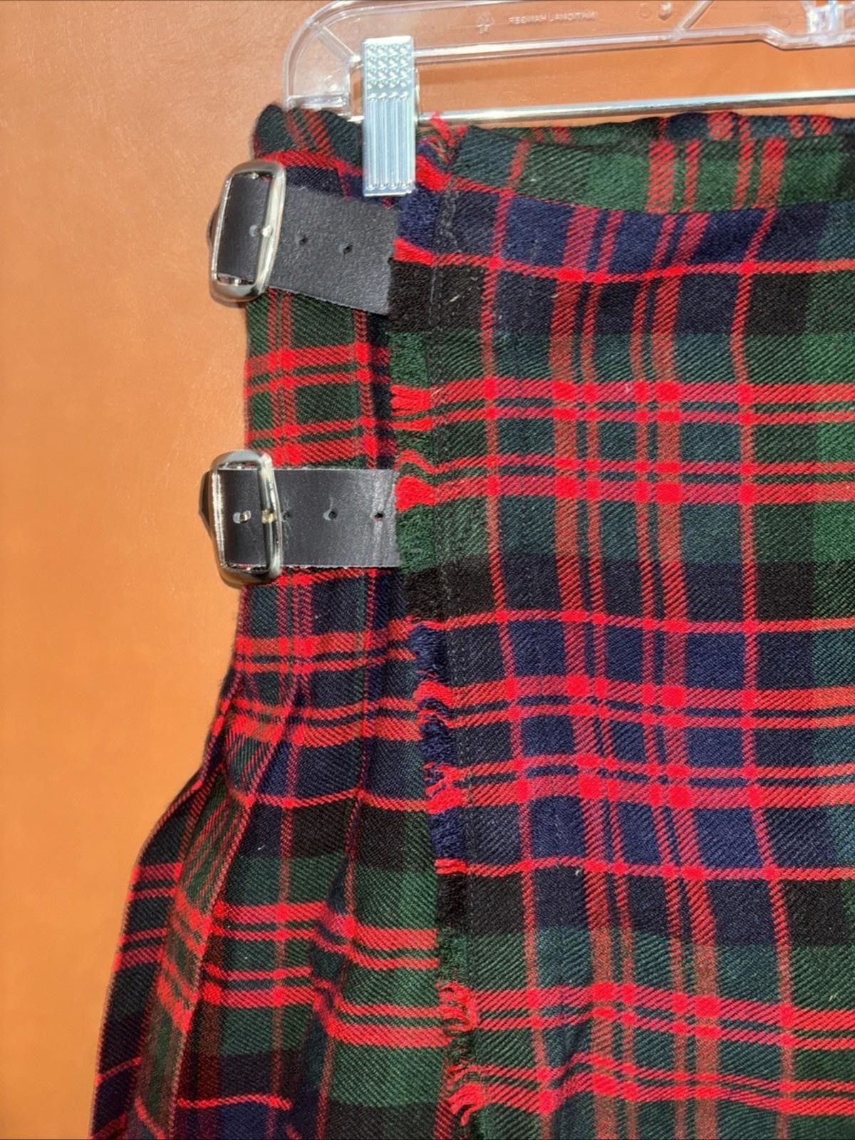 Claymore Highland Apparel Wool Blend Kilt SZ 30 Red Black Plaid Tartan