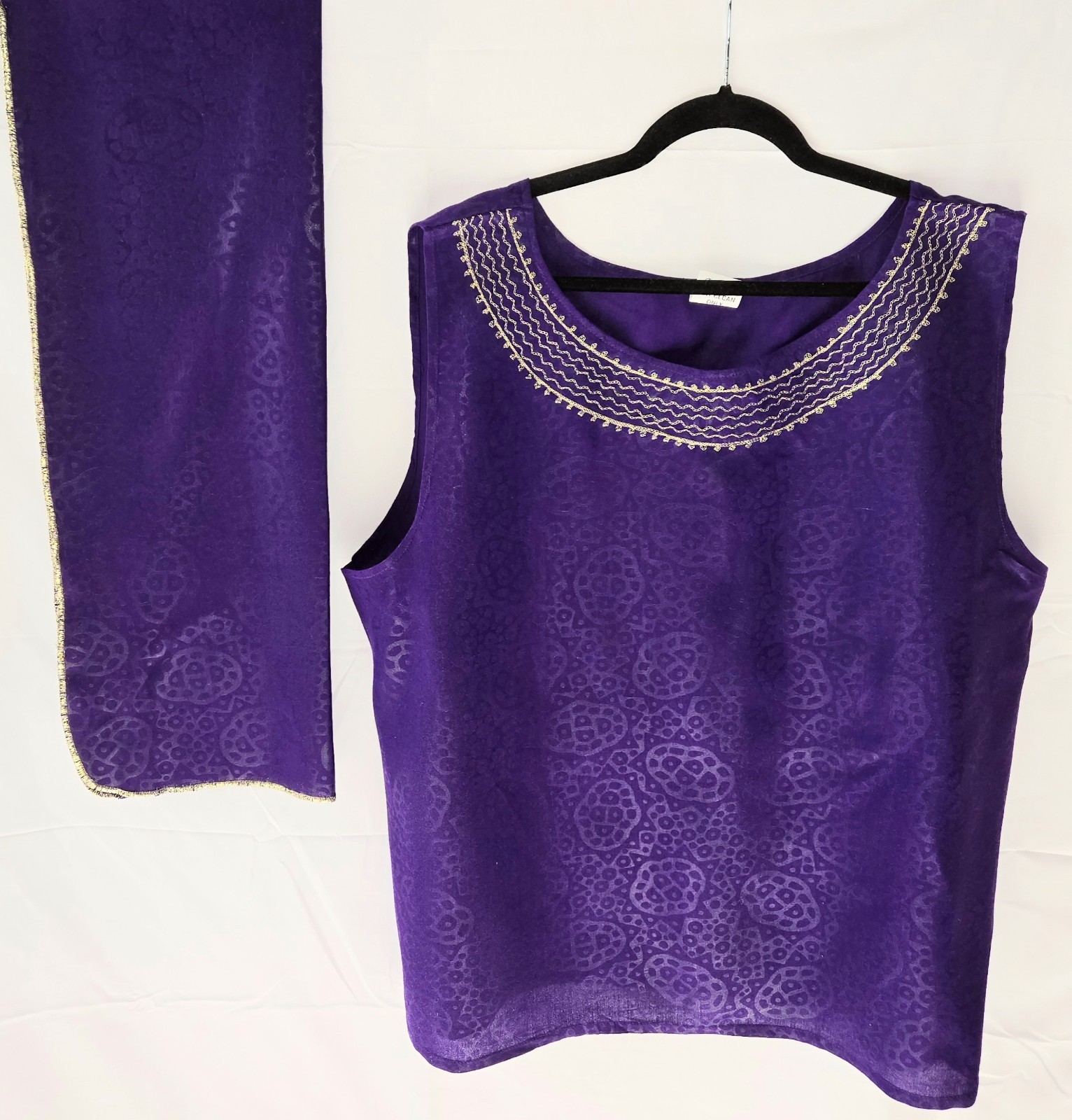 The African Star Women’s Purple Kaftan Set One Size Rayon Satin R.N. 78067