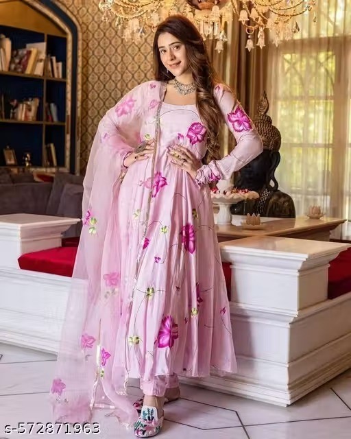 Indian Readymad Party Festive Wedding Rayon Kurta Kurti Dupatta Set for Women’s