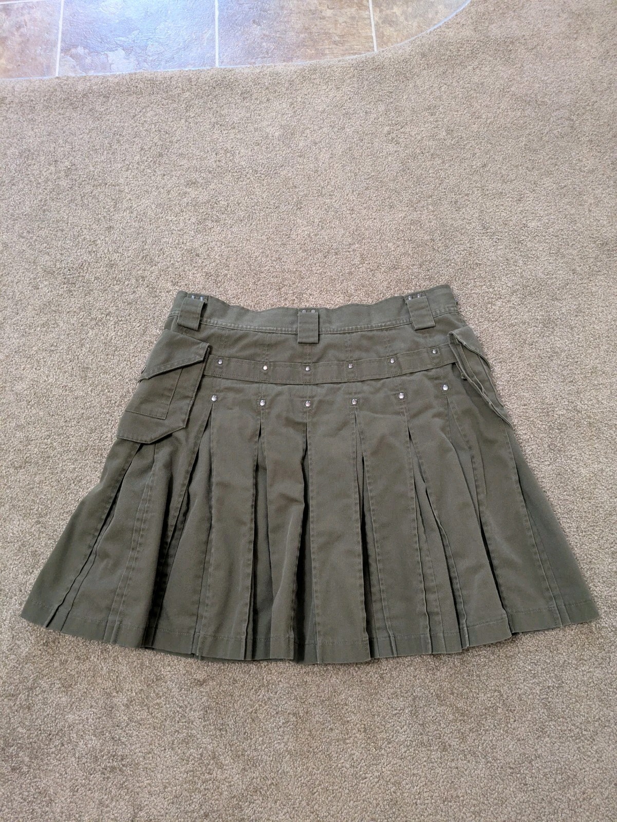 Stumptown Kilt Mens 36 Waist Olive Green Utility Pouches Military