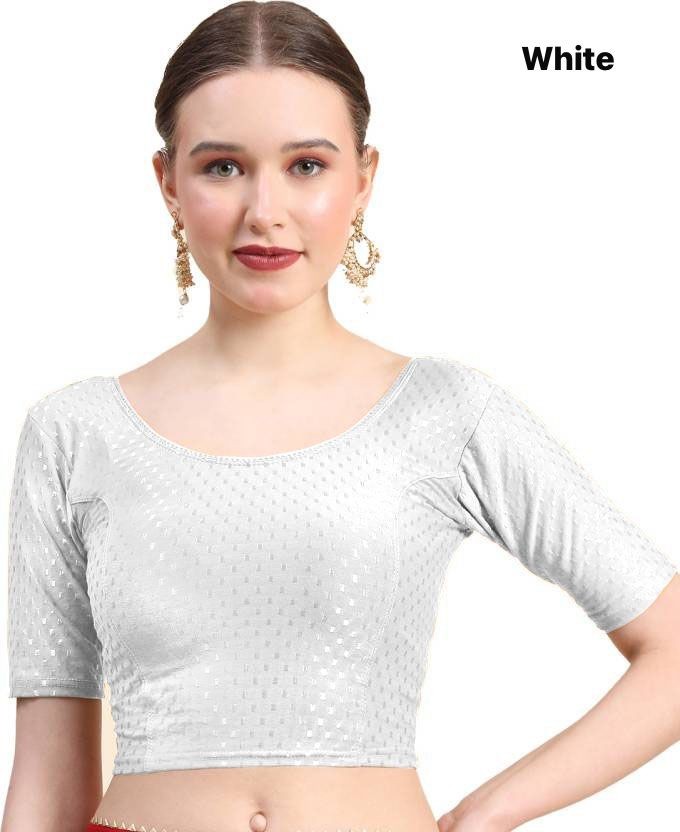 New stretchable Lycra Blouse Readymade Designer Sari Choli Indian crop top.