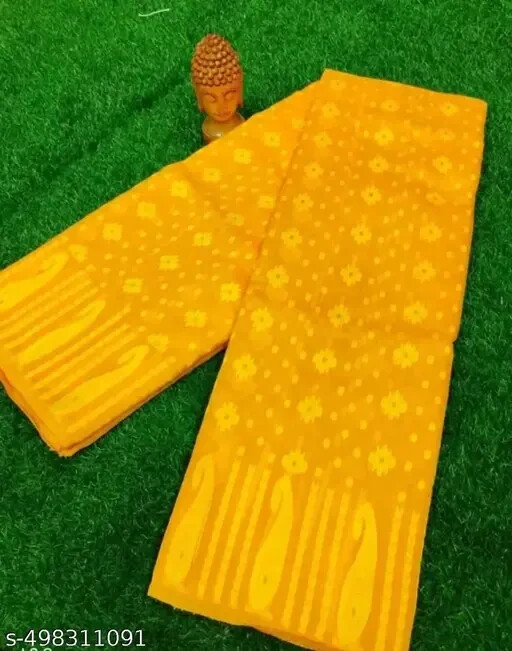 Women Cotton Silk saree Without Blouse