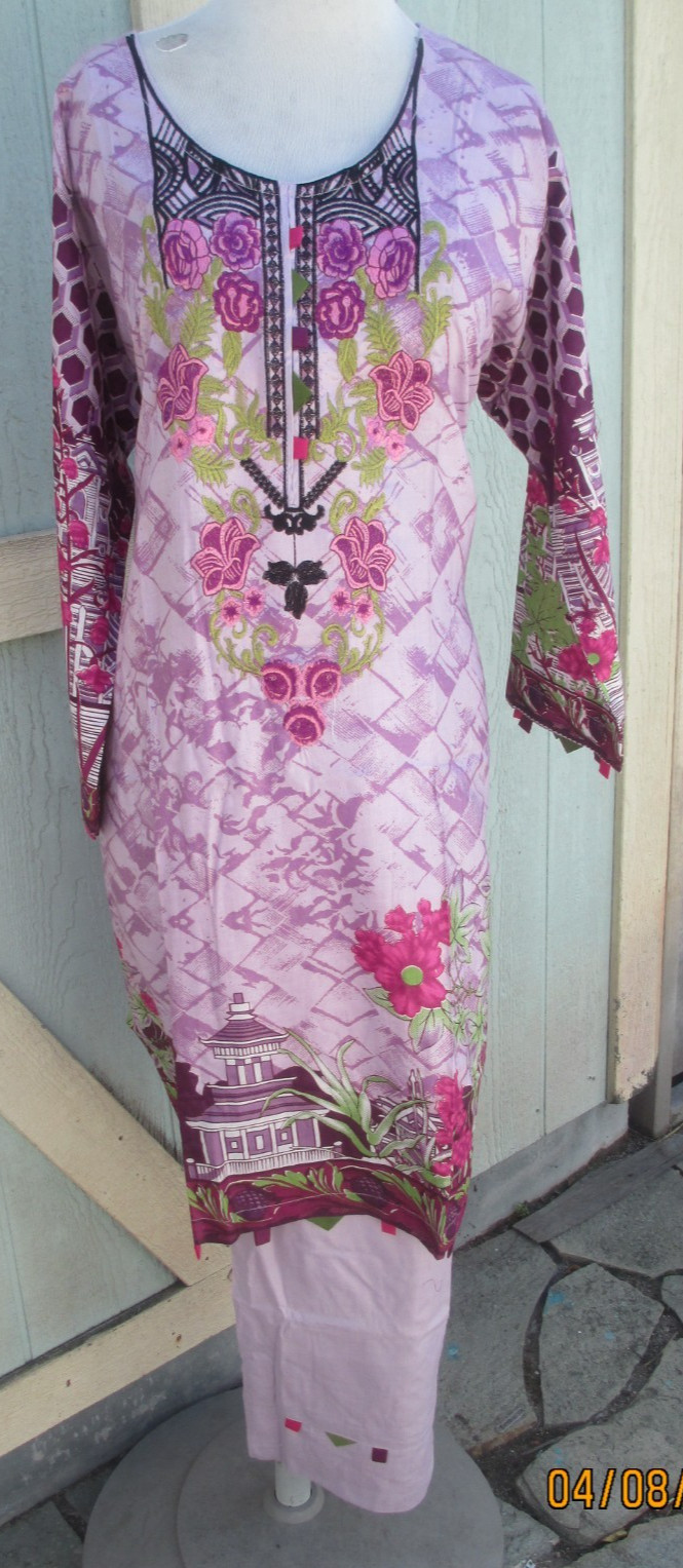 pakistani beautfull emboridery lawn cotton pant kameez Lmsize bust 2XL 46