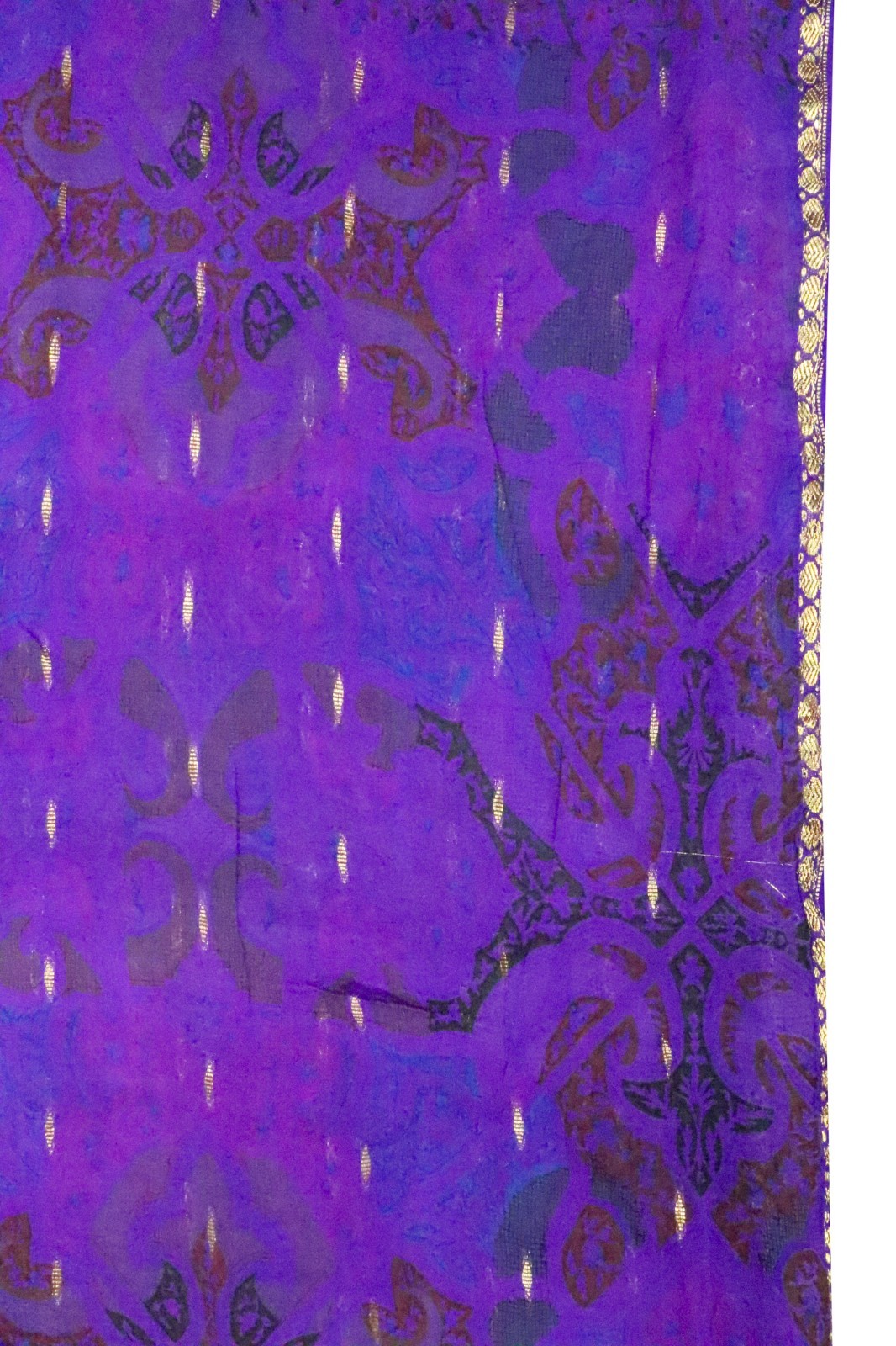 Vintage Chiffon Silk Saree, Lightweight Fabric for DIY & Sewing CS1301