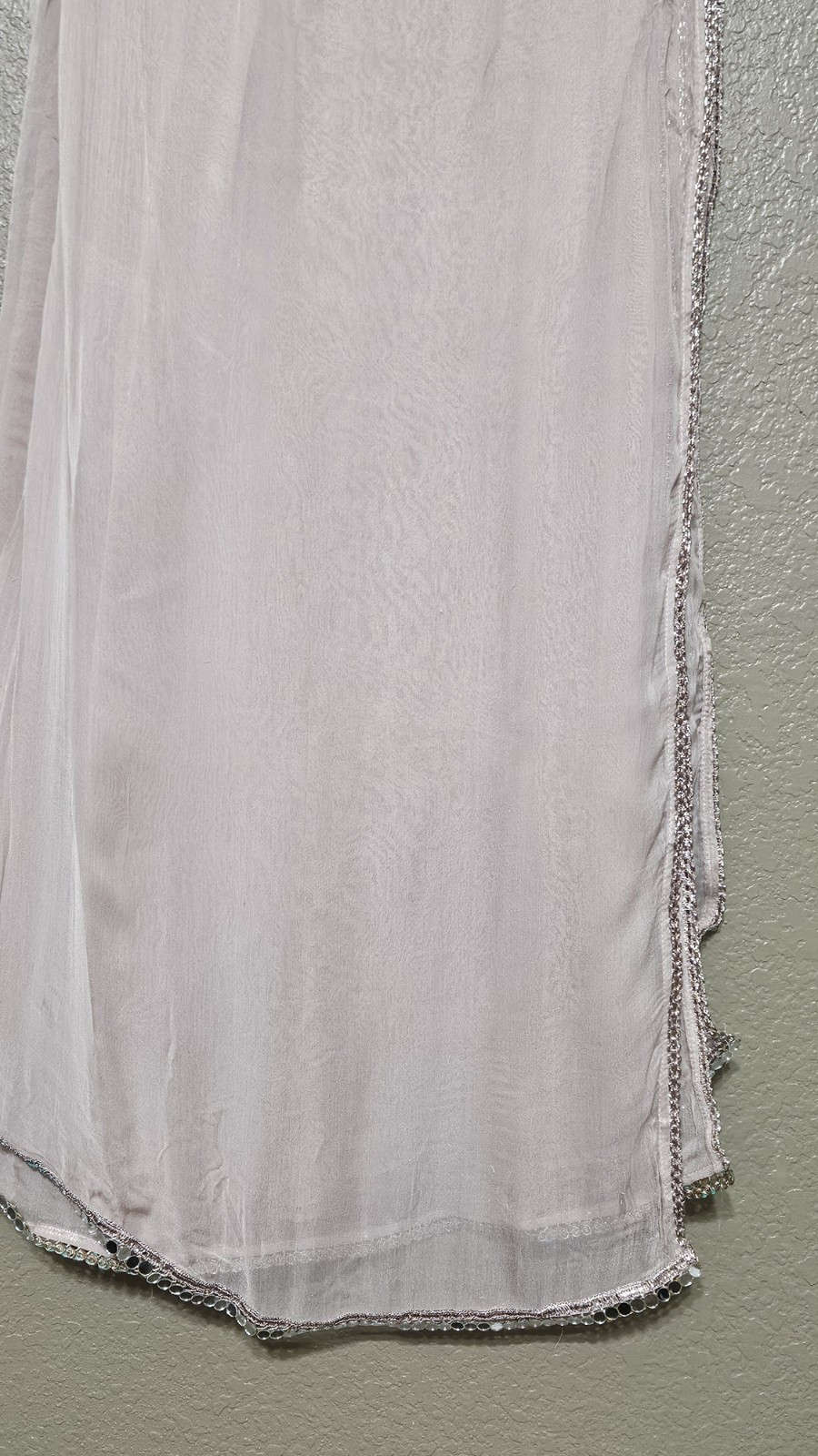 Pakistani Kameez Trouser Dupatta Pale Pink MirrorWork Medium Pit 2 Pit 21 in New