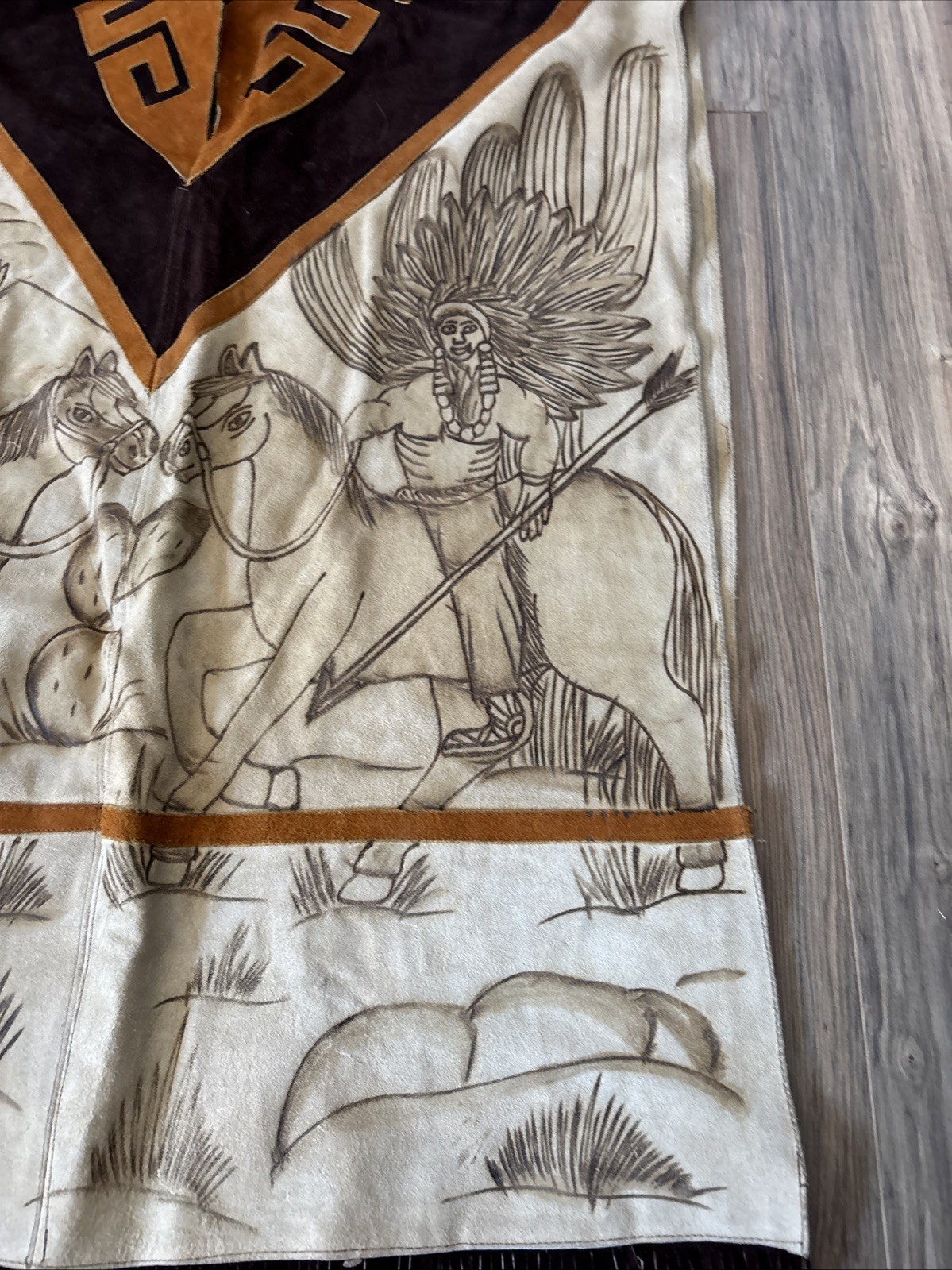 Authentic Leather Handmade Poncho Horses Artisan Fringe Gomez Made In Mexico