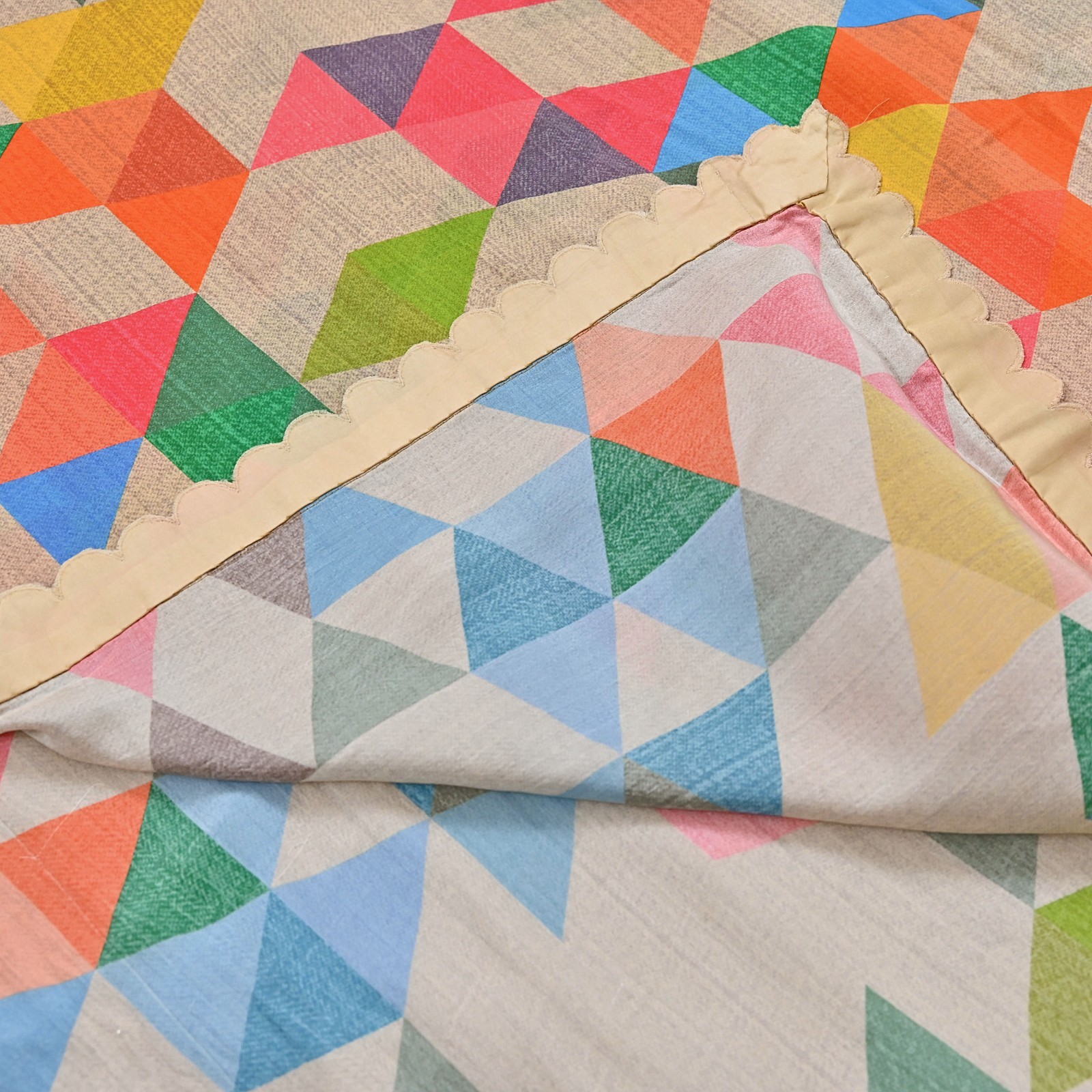 Rare Vintage Multi Pure Satin Silk Saree Hand Embroidered Fabric 5.5 Yards Sari