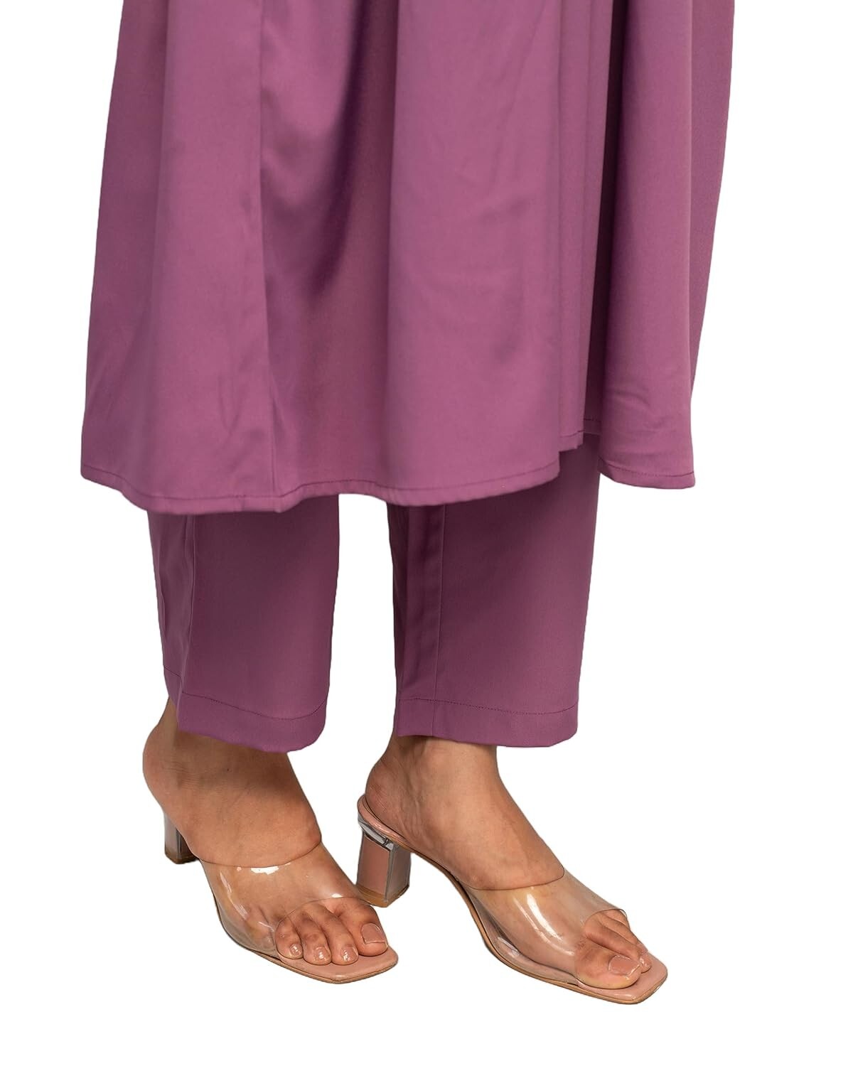 Women’s Lavender Crepe A-line Kurta with Pant and Dupatta