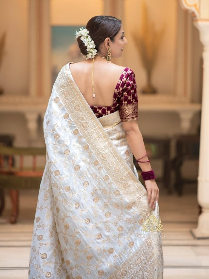 Women’s Pure Kanjivaram Soft Silk Saree With Blouse Piece