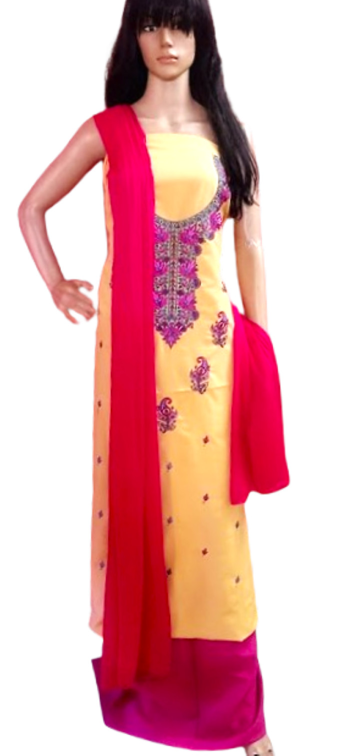 Indian Pakistani Kashmiri Modal Cotton Unstitched Dress Material Punjabi Suit