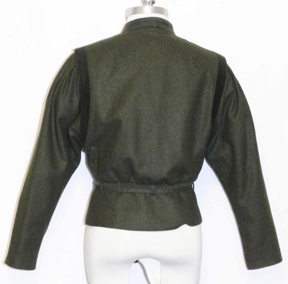 LODEN BOILED WOOL Winter JACKET Sweater SHORT Women German Coat GREEN B36″ 6 S