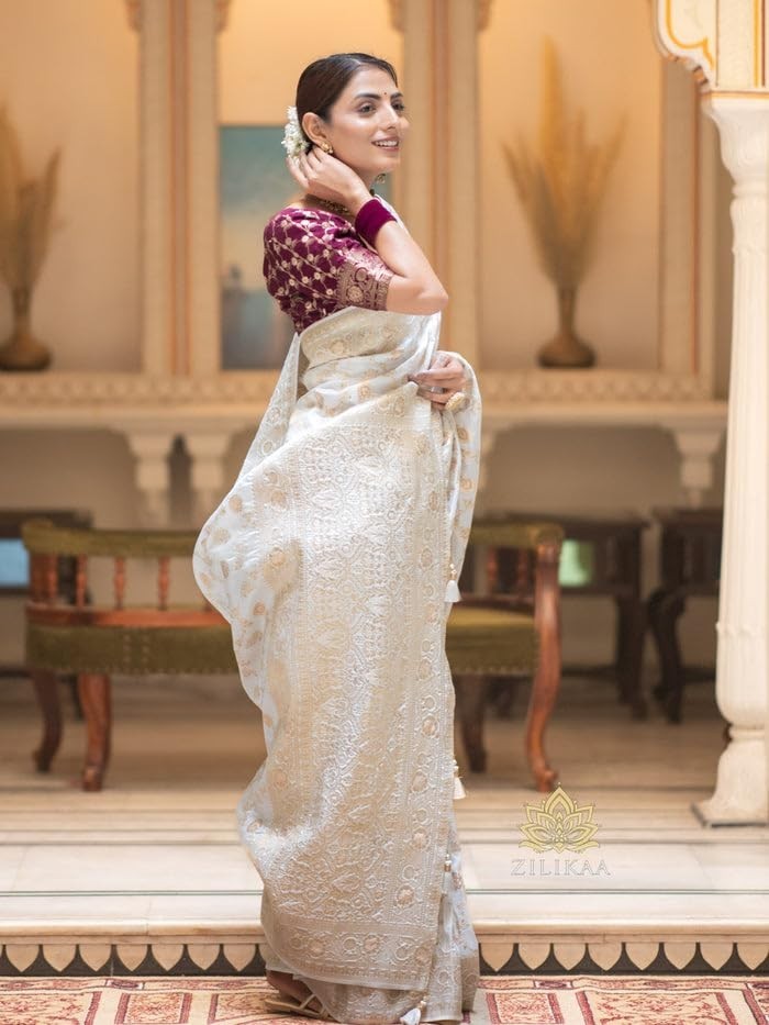 Women’s Pure Kanjivaram Soft Silk Saree With Blouse Piece