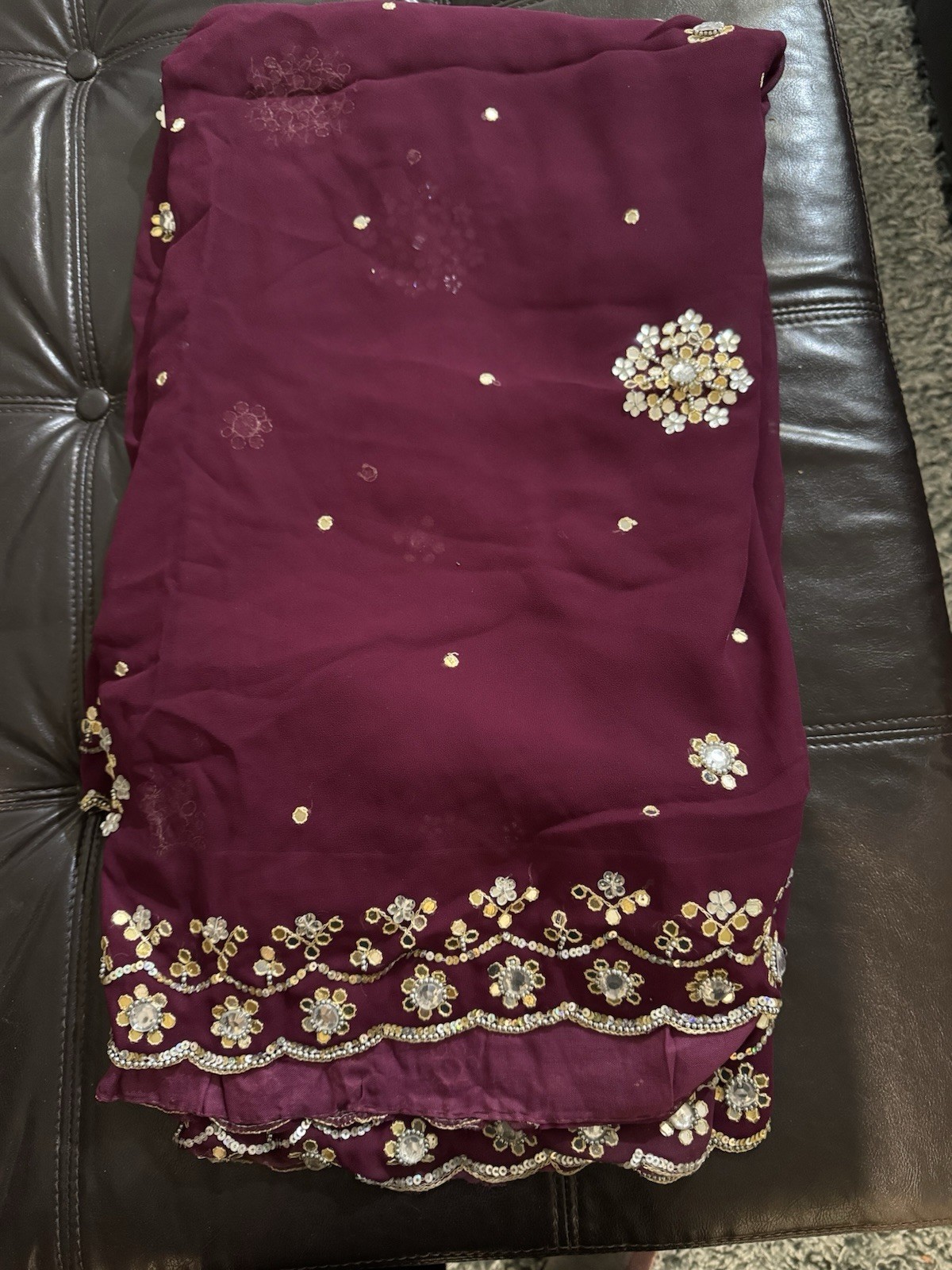 Wine Red Saree for women ready to wear With Stitched Blouse And Petticoat