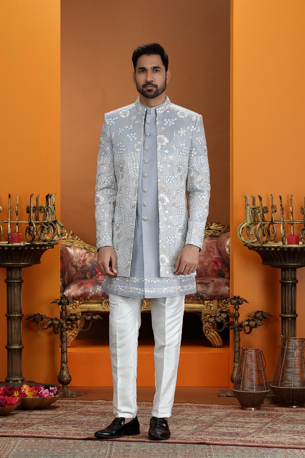 3 Pc Indian Mens Designer Wedding Bollywood Traditional Ethnic Wear Indo Western