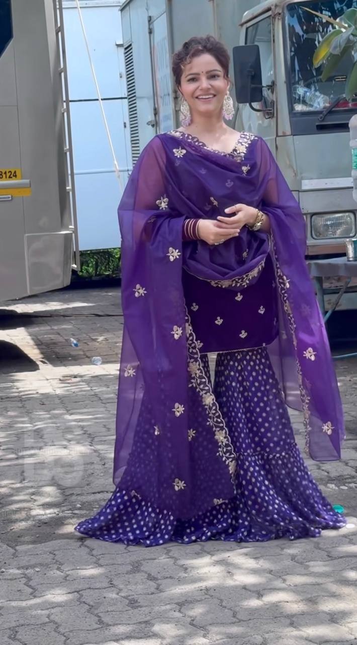 Designer New Pure Heavy Viscous Velvet Top And Sharara With Dupatta For Women