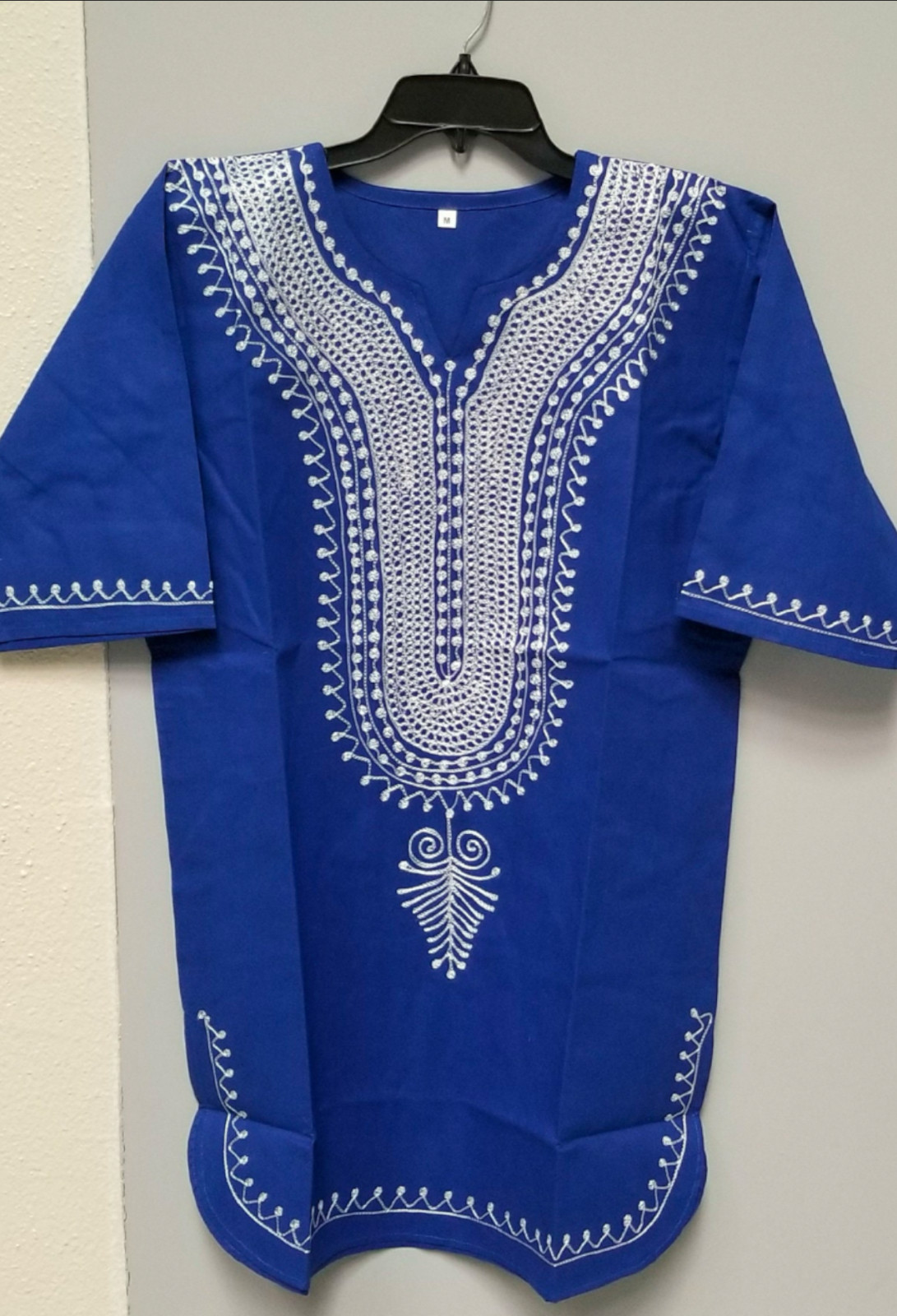 African clothing for men-Dashiki M-7X BLUE