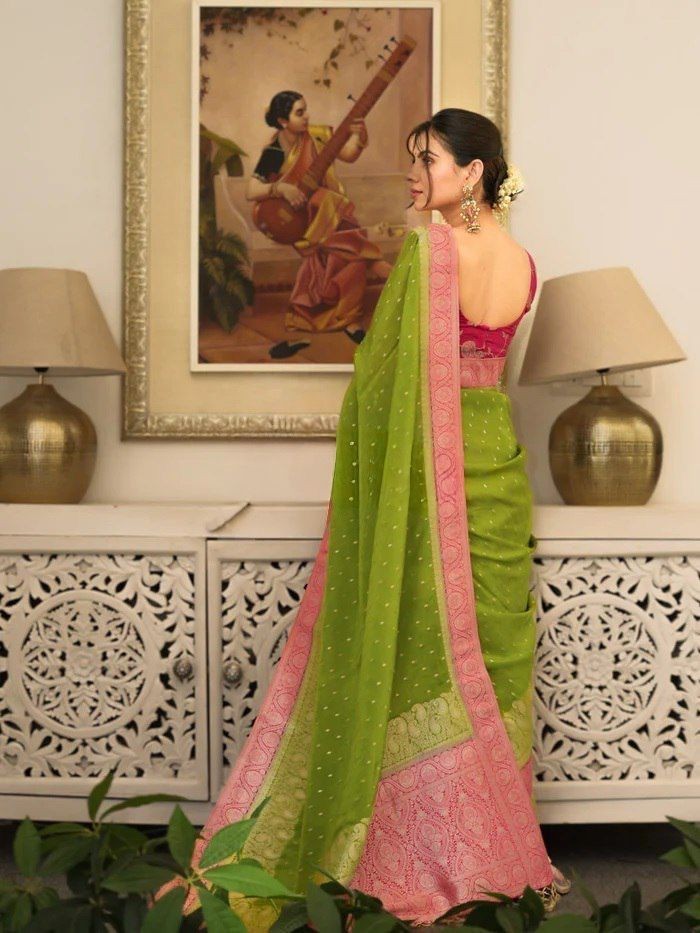 Designer Sari Bollywood Bridal Silk Saree Blouse South Indian Party Wear Saree &