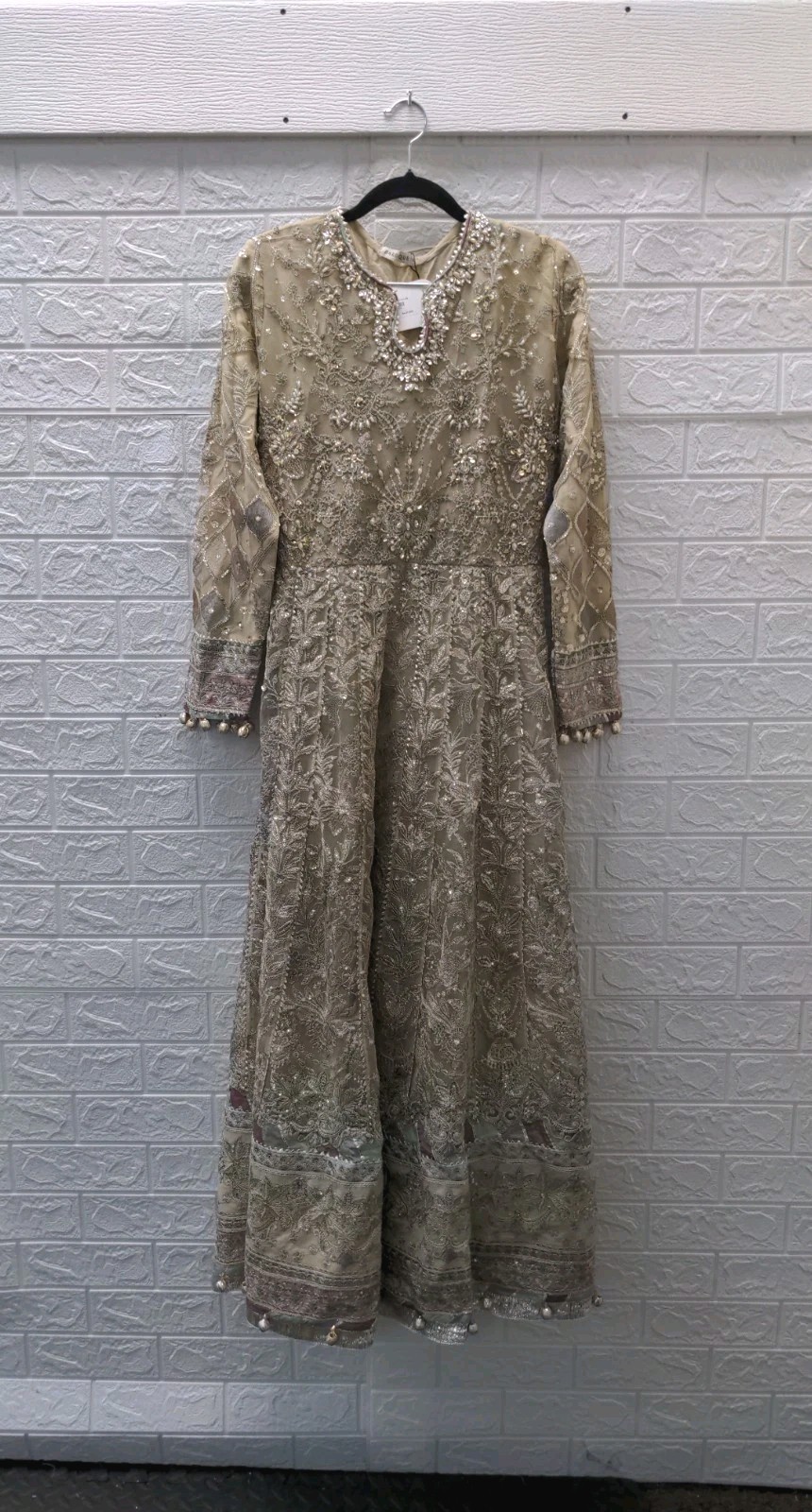 New BAROQUE Embroidered Chiffon Pakistani Wedding Dress Sz Custom Size