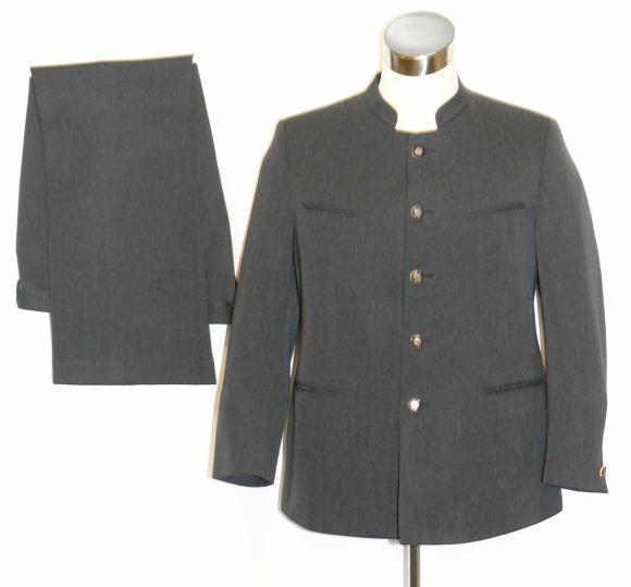 WOOL GRAY Men German SUIT JACKET & PANTS LODENFREY Winter Hunting w38″ c42″ M