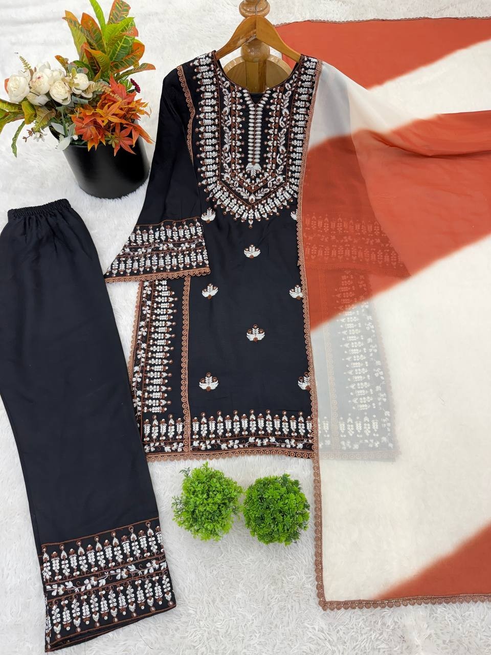 Trending Rayon Cotton Salwar Kameez With Georgette Dupatta For Women