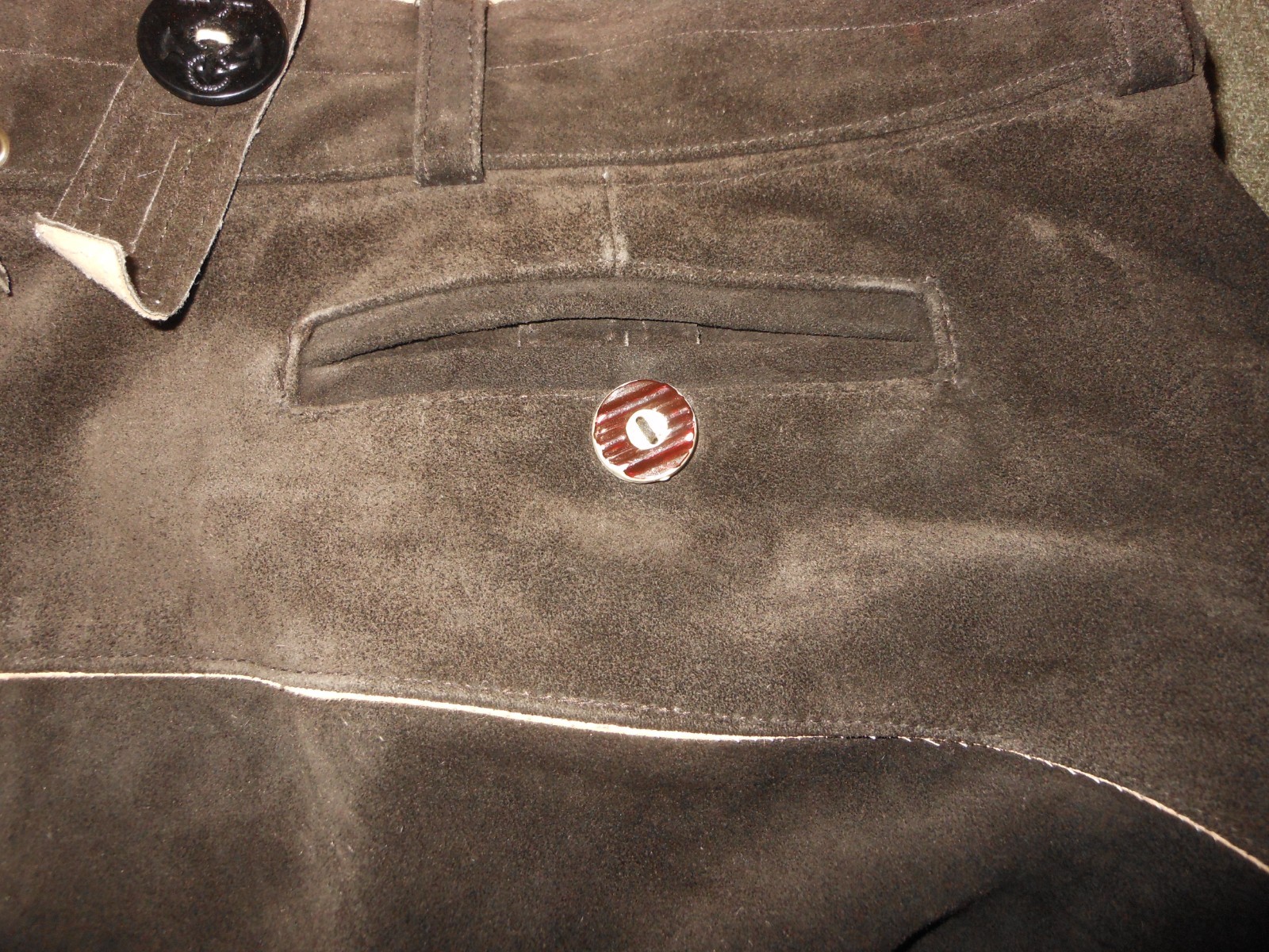 Lederhosen, men, long, size 48, used embroidered, linned