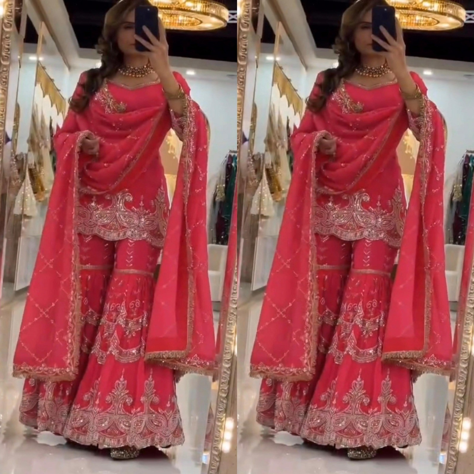 SALWAR KAMEEZ PAKISTANI INDIAN WEDDING PARTY WEAR DRESS BOLLYWOOD SUIT SHARARA
