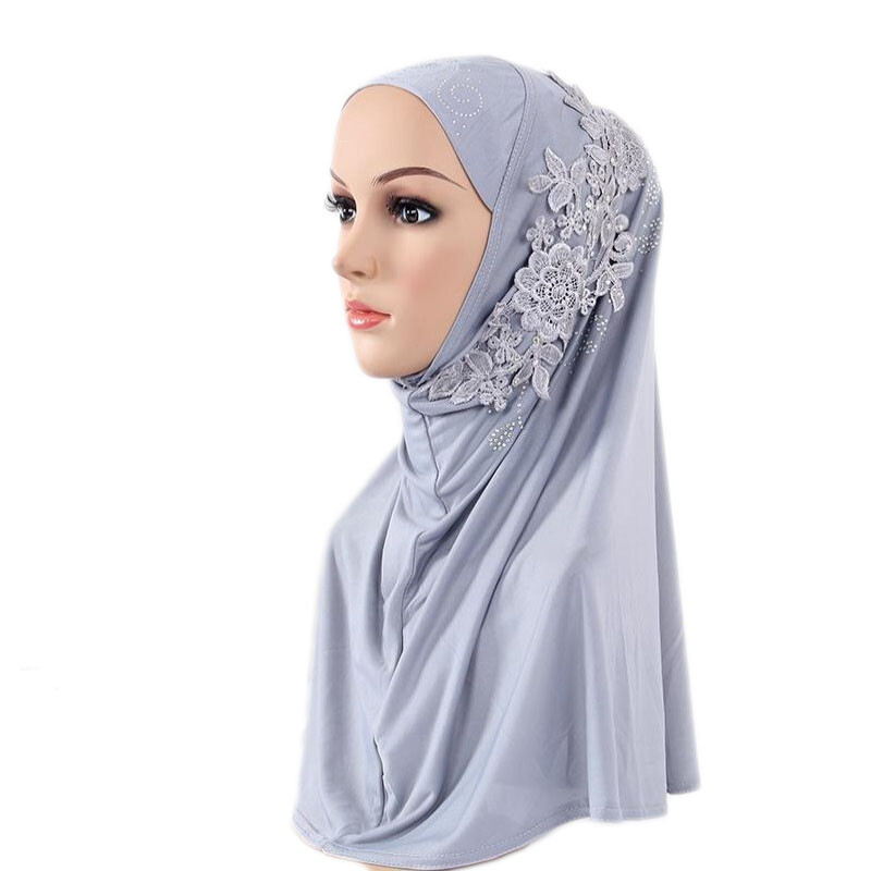 One Piece Muslim Women Hijab Islamic Hot Drilling Scarf Al Amira Headscarf Shawl