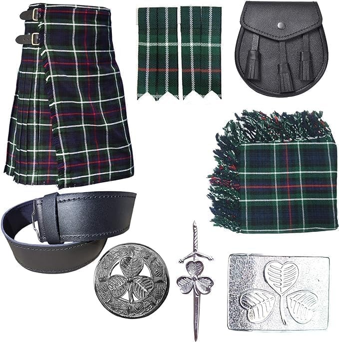 Scottish Traditional 8 Yards Tartan Kilt Outfit for Men (Mackenzie, 48)