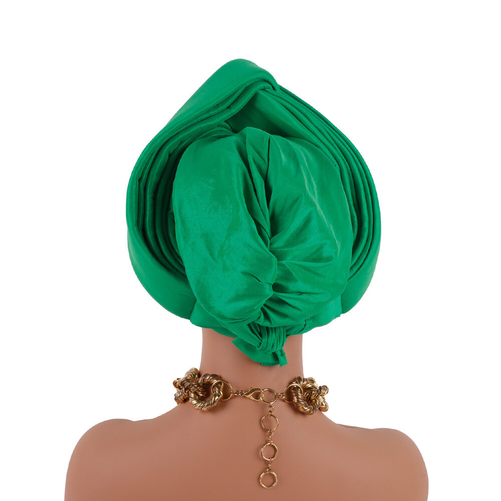 African Women Nigerian Wedding Party Hat Aso Oke Auto Gele Headtie Turban Wraps