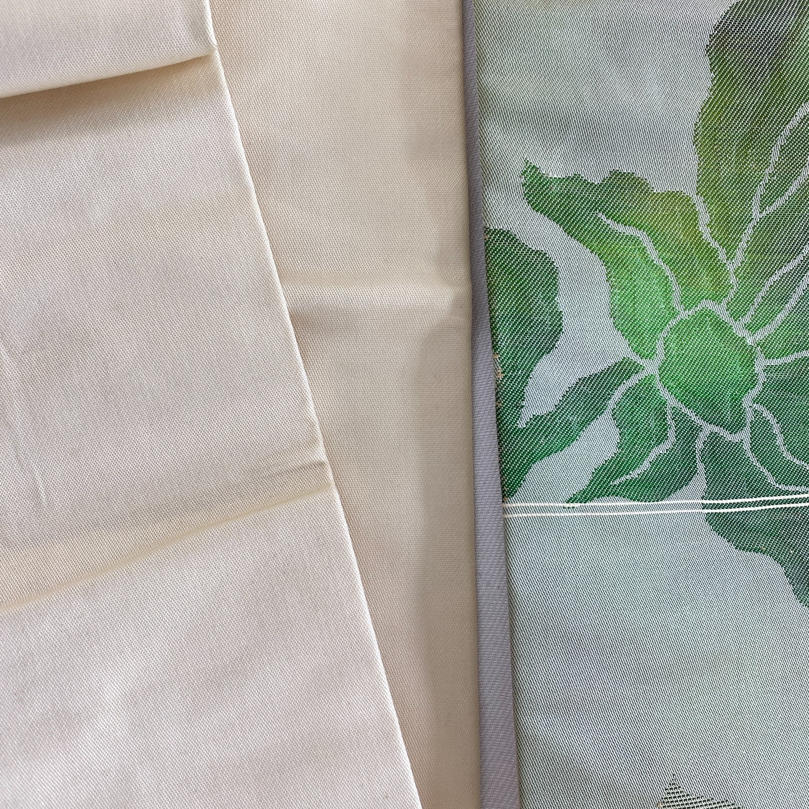Japanese Vintage Kimono Nagoya Obi Silk Green Drit Traditional 137 x 12 in